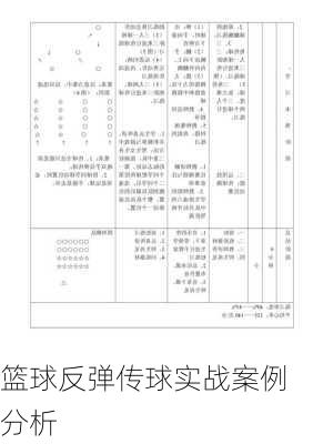 篮球反弹传球实战案例分析