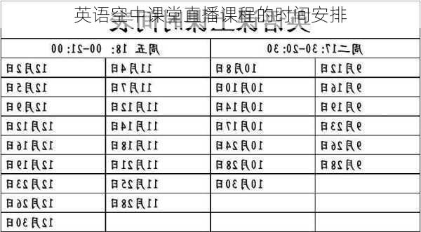 英语空中课堂直播课程的时间安排