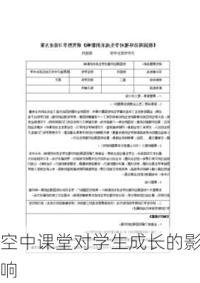 空中课堂对学生成长的影响