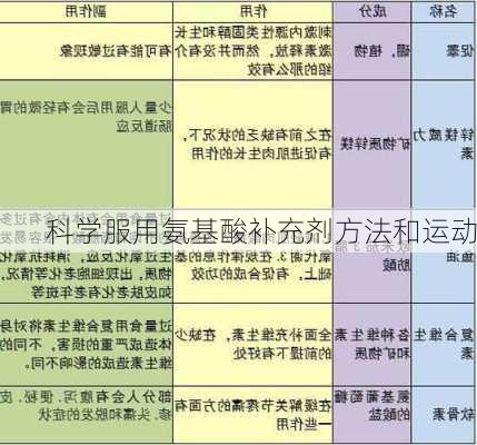 科学服用氨基酸补充剂方法和运动