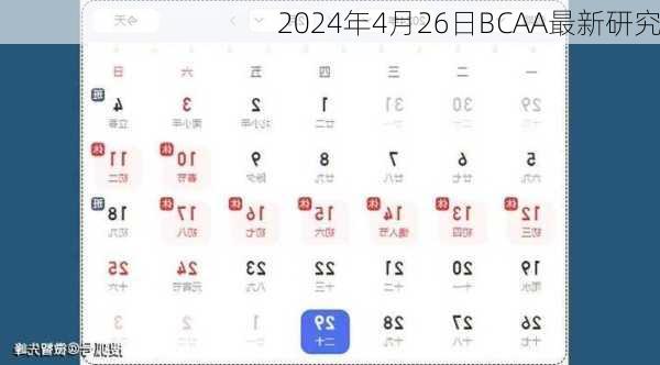 2024年4月26日BCAA最新研究