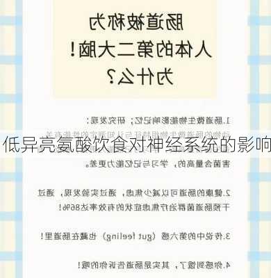 低异亮氨酸饮食对神经系统的影响