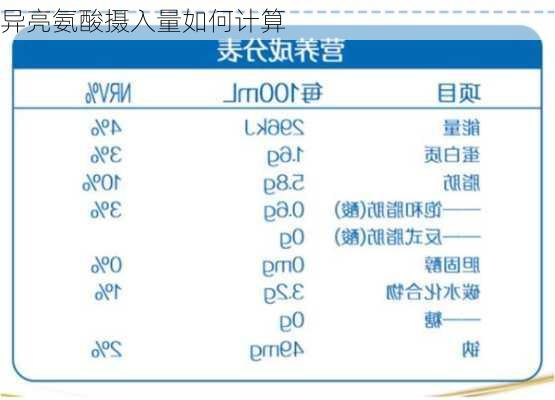 异亮氨酸摄入量如何计算