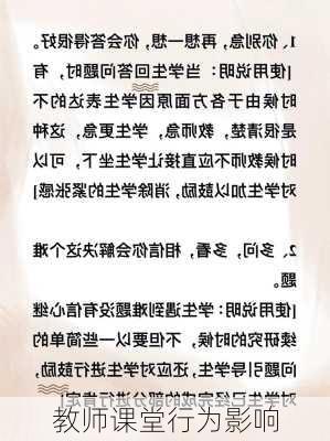 教师课堂行为影响