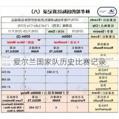 爱尔兰国家队历史比赛记录