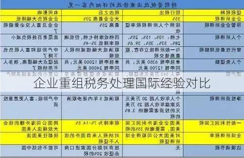 企业重组税务处理国际经验对比