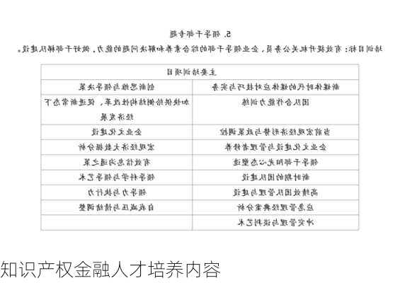 知识产权金融人才培养内容