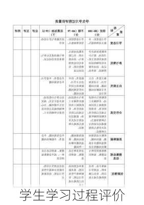 学生学习过程评价