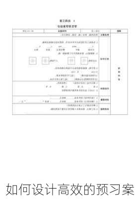 如何设计高效的预习案