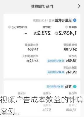 视频广告成本效益的计算案例
