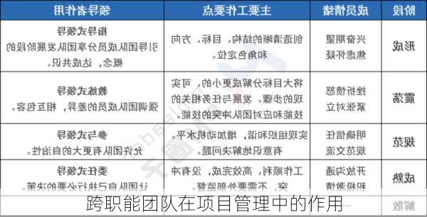 跨职能团队在项目管理中的作用