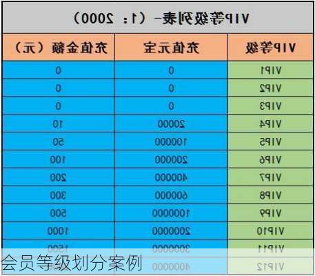 会员等级划分案例