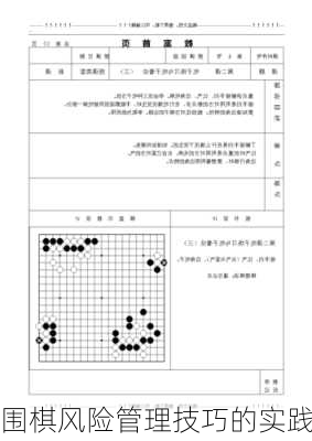 围棋风险管理技巧的实践