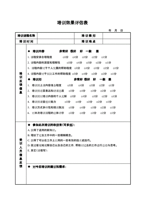 新员工培训效果评估