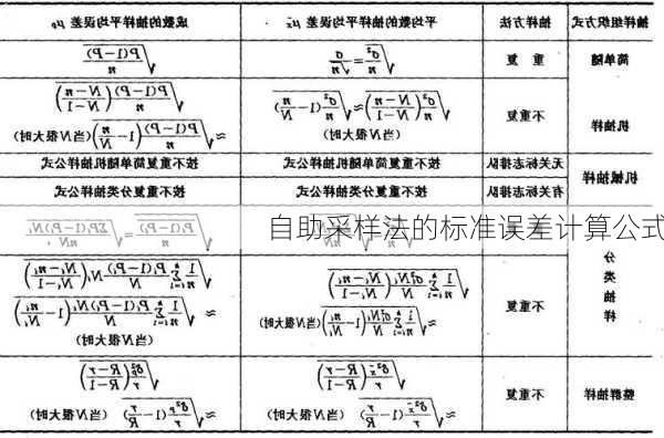 自助采样法的标准误差计算公式