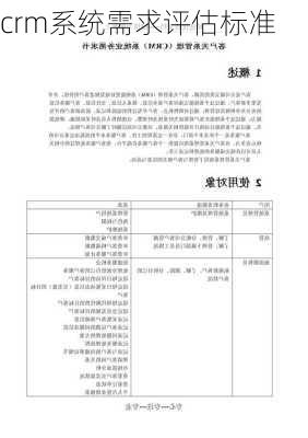 crm系统需求评估标准