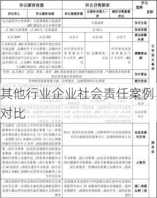 其他行业企业社会责任案例对比