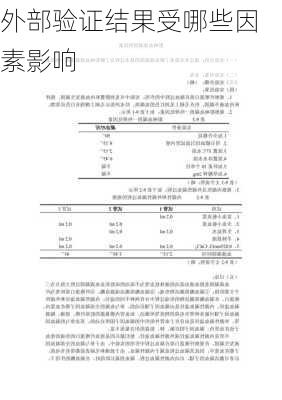 外部验证结果受哪些因素影响