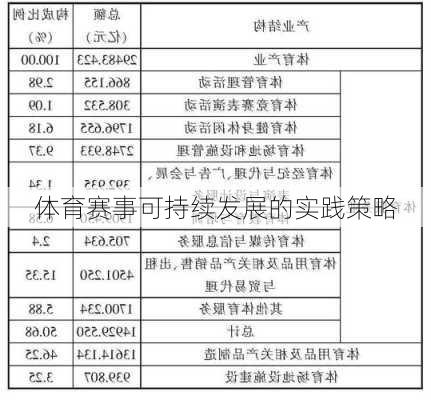 体育赛事可持续发展的实践策略