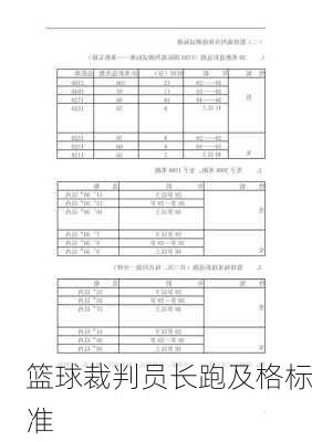 篮球裁判员长跑及格标准