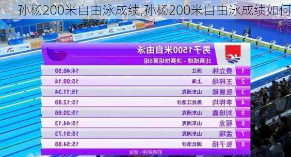 孙杨200米自由泳成绩,孙杨200米自由泳成绩如何