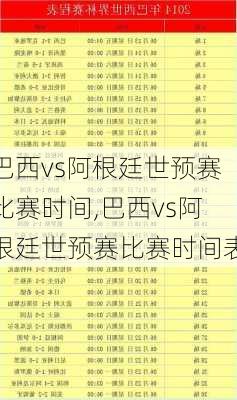 巴西vs阿根廷世预赛比赛时间,巴西vs阿根廷世预赛比赛时间表