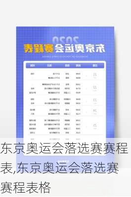 东京奥运会落选赛赛程表,东京奥运会落选赛赛程表格