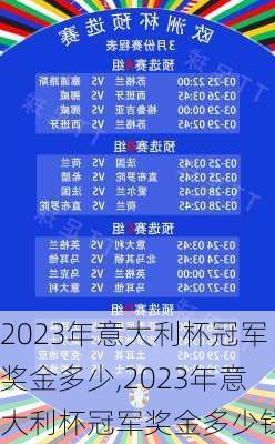 2023年意大利杯冠军奖金多少,2023年意大利杯冠军奖金多少钱