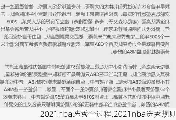 2021nba选秀全过程,2021nba选秀规则