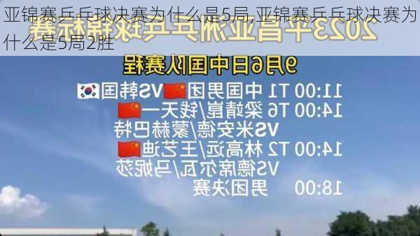 亚锦赛乒乓球决赛为什么是5局,亚锦赛乒乓球决赛为什么是5局2胜