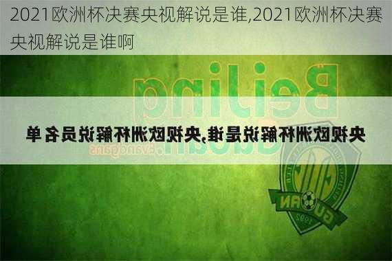 2021欧洲杯决赛央视解说是谁,2021欧洲杯决赛央视解说是谁啊