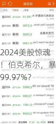 美股惊魂！伯克希尔，暴跌99.97%？