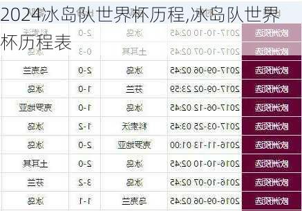 冰岛队世界杯历程,冰岛队世界杯历程表