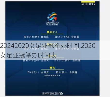 2020女足亚冠举办时间,2020女足亚冠举办时间表