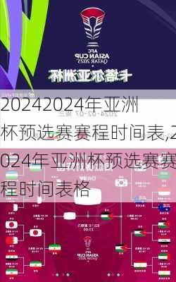 2024年亚洲杯预选赛赛程时间表,2024年亚洲杯预选赛赛程时间表格