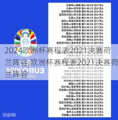 欧洲杯赛程表2021决赛荷兰阵容,欧洲杯赛程表2021决赛荷兰阵容