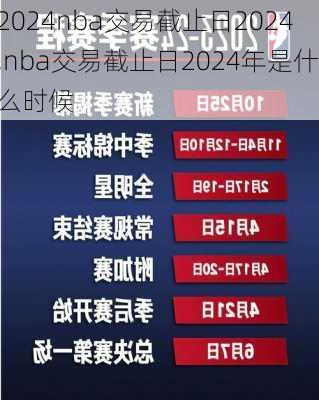 nba交易截止日2024,nba交易截止日2024年是什么时候