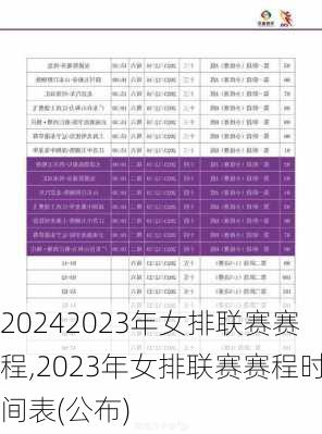 2023年女排联赛赛程,2023年女排联赛赛程时间表(公布)