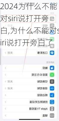 为什么不能对siri说打开旁白,为什么不能对siri说打开旁白了