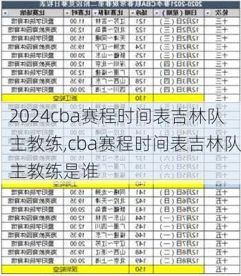 cba赛程时间表吉林队主教练,cba赛程时间表吉林队主教练是谁