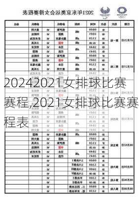 2021女排球比赛赛程,2021女排球比赛赛程表