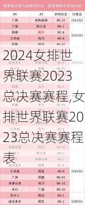 女排世界联赛2023总决赛赛程,女排世界联赛2023总决赛赛程表