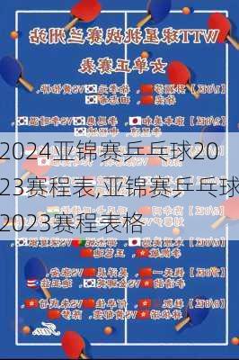 亚锦赛乒乓球2023赛程表,亚锦赛乒乓球2023赛程表格