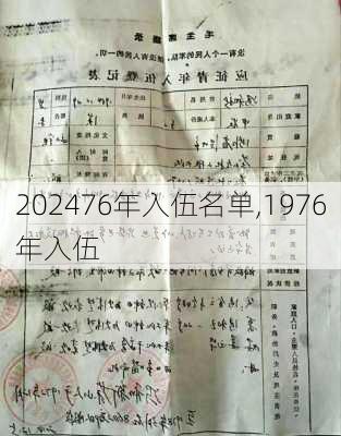 76年入伍名单,1976年入伍