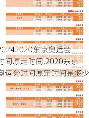 2020东京奥运会时间原定时间,2020东京奥运会时间原定时间是多少