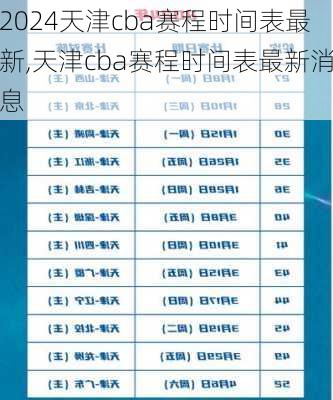 天津cba赛程时间表最新,天津cba赛程时间表最新消息