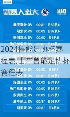 鲁能足协杯赛程表,山东鲁能足协杯赛程表