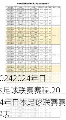 2024年日本足球联赛赛程,2024年日本足球联赛赛程表