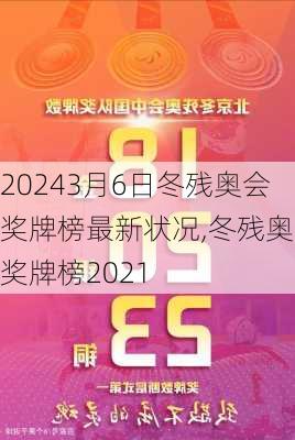 3月6日冬残奥会奖牌榜最新状况,冬残奥会奖牌榜2021