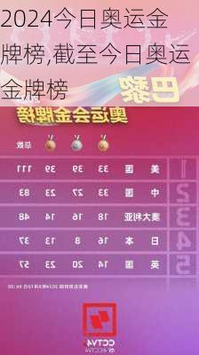 今日奥运金牌榜,截至今日奥运金牌榜